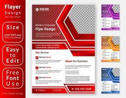 Creative modern business Flyer template design. A4 corporate leaflet design with four color variation. vector