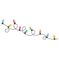 Christmas lights string isolated on white background vector