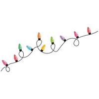 Christmas lights string isolated on white background vector