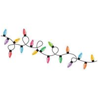 Christmas lights string isolated on white background vector