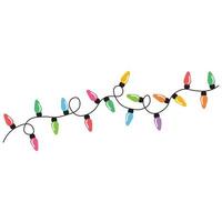 Christmas lights string isolated on white background vector