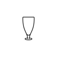 empty juice glass icon on white background. simple, line, silhouette and clean style. black and white. suitable for symbol, sign, icon or logo vector