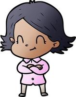 cartoon friendly girl vector