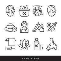 conjunto de iconos de spa de belleza vector