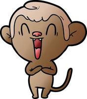 cartoon laughing monkey vector