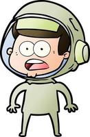 cartoon surprised astronaut vector