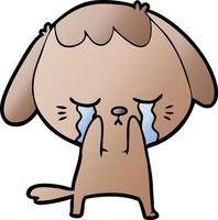 cute puppy crying cartoon vector