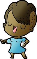 cute cartoon girl with hipster haircut vector