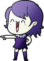 cute cartoon happy vampire girl vector