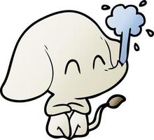 cute cartoon elephant spouting water vector