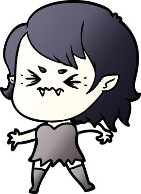 annoyed cartoon vampire girl