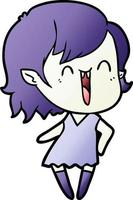 cute cartoon happy vampire girl vector