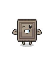 the muscular carpet character is posing showing his muscles vector