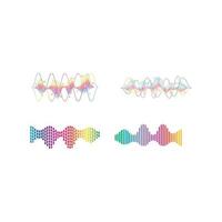 Sound waves set vector illustration