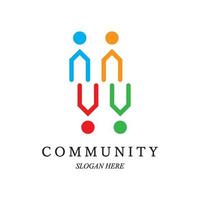 Team work logo template. Concept of community friendship, unity. Isolated on white background. Vector illustration
