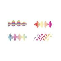 conjunto de ondas de sonido ilustración vectorial vector