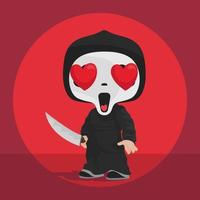 A grim reaper character in love vector