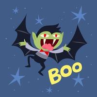 feliz halloween gracioso vampiro personaje vector