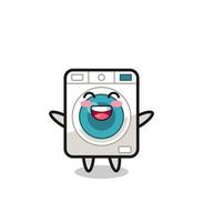 happy baby washing machine cartoon character vector