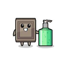 cute carpet cartoon with hand sanitizer vector