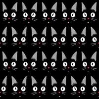 Black Cat Seamless Pattern vector