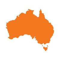 Silhouette Australia county map vector
