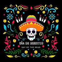 plantilla de fondo dia de los muertos vector