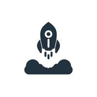 Rocket icon in trendy flat style isolated on white background. Launched the rocket symbol, starting for web and mobile apps. vector