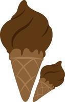 Chocolate ice cream isolated on white background. vector