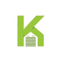 Letter K garage door logo vector