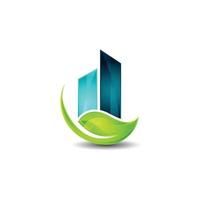 Green nature Leaf Building Eco Logo vector