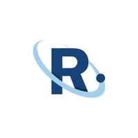 Initial R letter typography logo vector