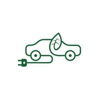 Electric car icon in thin line style vector