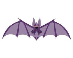 Bat Icon. Helloween bat in purple color. Colorful vector illustration isolated on white background.