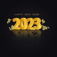 3D gold happy new year vector