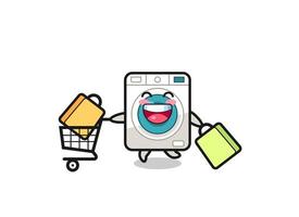 black Friday illustration with cute washing machine mascot vector