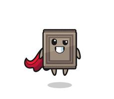 the cute carpet character as a flying superhero vector