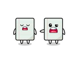 illustration of the argue between two cute paper characters vector