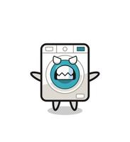 wrathful expression of the washing machine mascot character vector