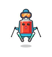 toothpaste mascot character as a ski player vector