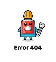 error 404 with the cute toothpaste mascot vector