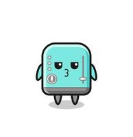 the bored expression of cute toaster characters vector