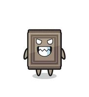 evil expression of the carpet cute mascot character vector