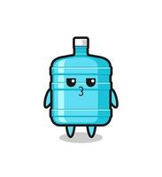 the bored expression of cute gallon water bottle characters vector