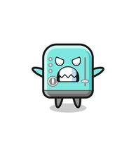wrathful expression of the toaster mascot character vector