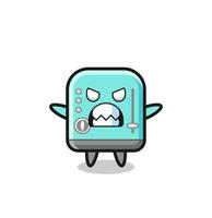 wrathful expression of the toaster mascot character vector