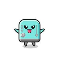 naughty toaster character in mocking pose vector