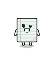 cute paper mascot with an optimistic face vector