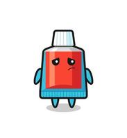 the lazy gesture of toothpaste cartoon character vector