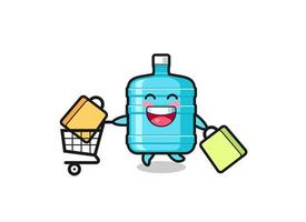 black Friday illustration with cute gallon water bottle mascot vector